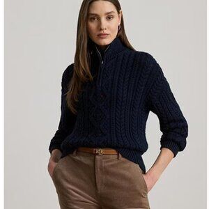 NWOT Ralph Lauren Cable Knit 3/4 Sweater
